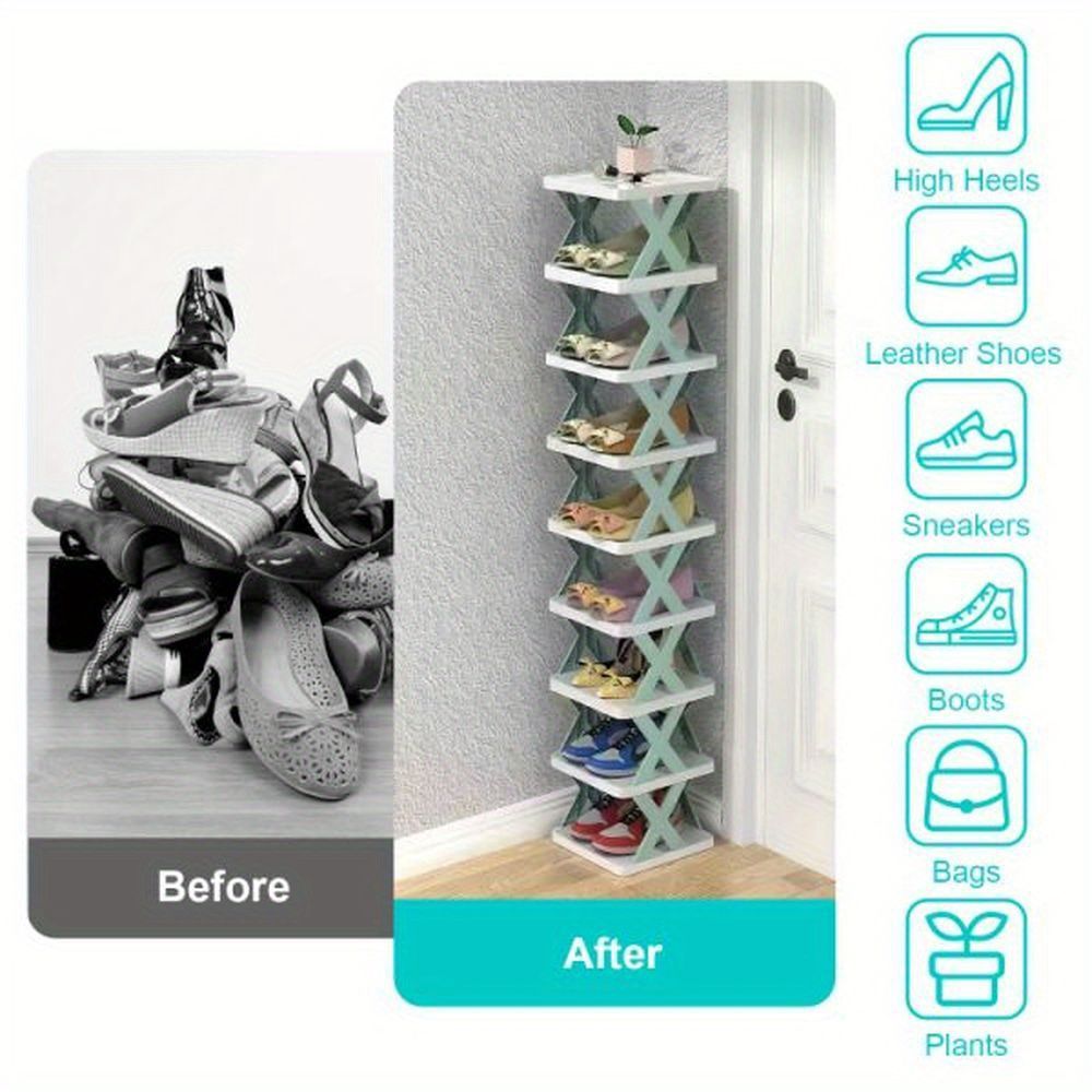 Home storage shoe rack, narrow folding shoe rack at the entrance, small office, dormitory, space saving, crevice storage shoe cabinet (Prohibited from selling on Amazon)