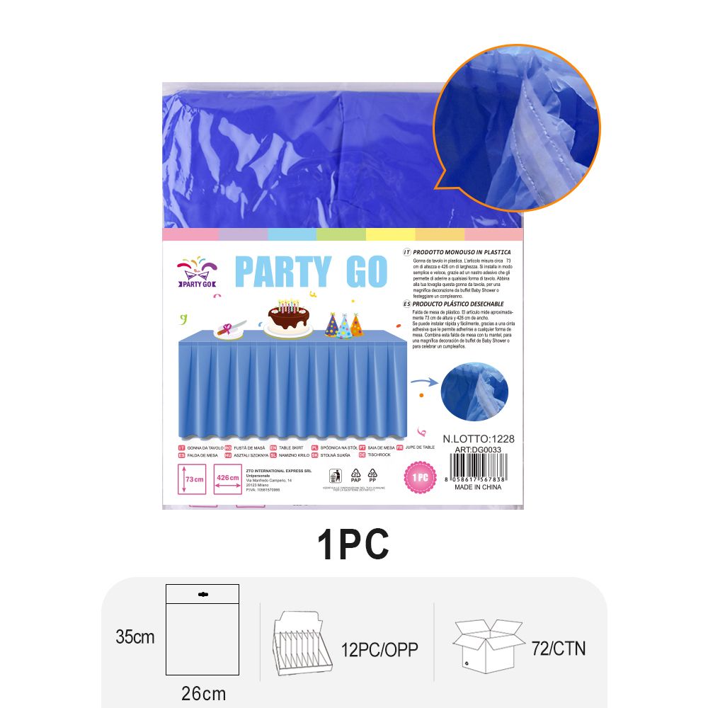 12 Pack Light Blue Tablecloths Disposable Tablecloths Light Blue Table Cloths for Parties Birthdays Graduations Restaurants Weddings Picnics426*73cm