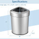 60L Stainless Corner Steel Trash Bin with Lid and Anti-slip Bottom