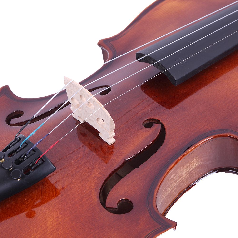 Gifts- 4/4 Classic Solid Wood Violin Case Bow Violin with Strings Rosin Shoulder Rest Electronic Tuner XH