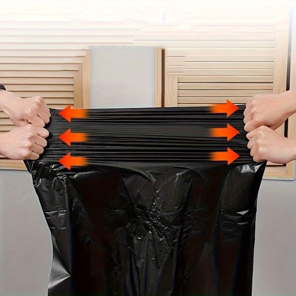 Multiple large heavy-duty tank liners - black plastic garbage bags for lawns, leaves, contractors, yards, and outdoor use