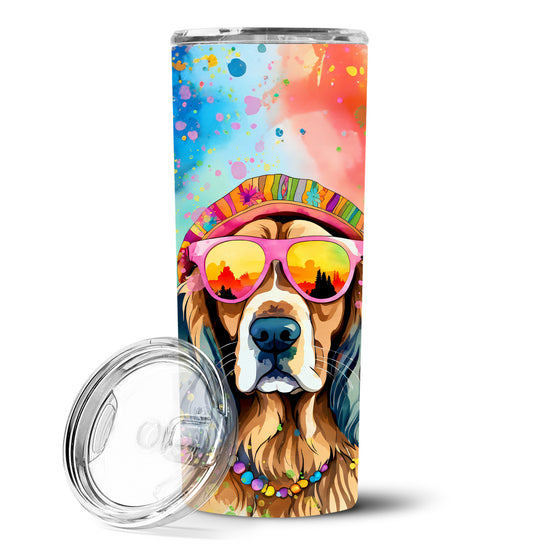 Cocker Spaniel Hippie Dawg Stainless Steel Skinny Tumbler Vacuum Double Walled Reusable Insulated Tumbler Travel Cup for Coffee Cocktails Gift with Lid, 20 oz