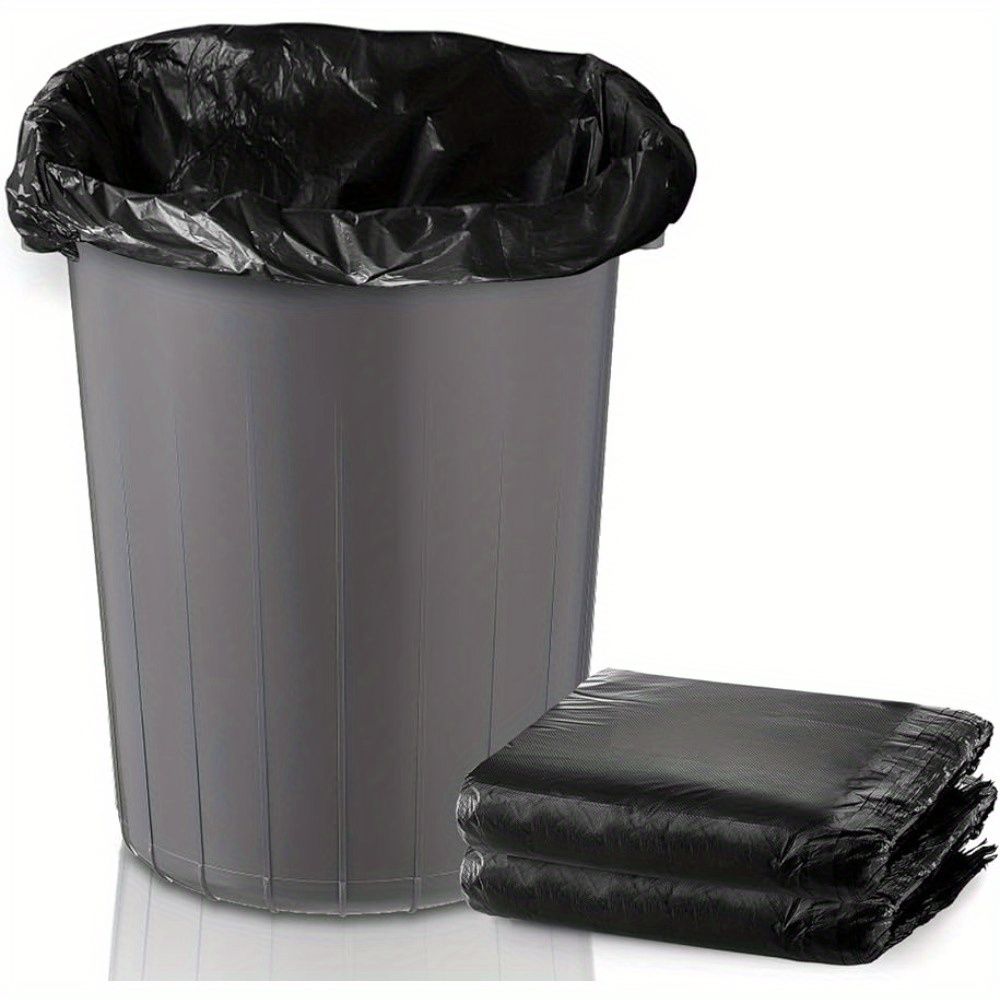 Multiple large heavy-duty tank liners - black plastic garbage bags for lawns, leaves, contractors, yards, and outdoor use