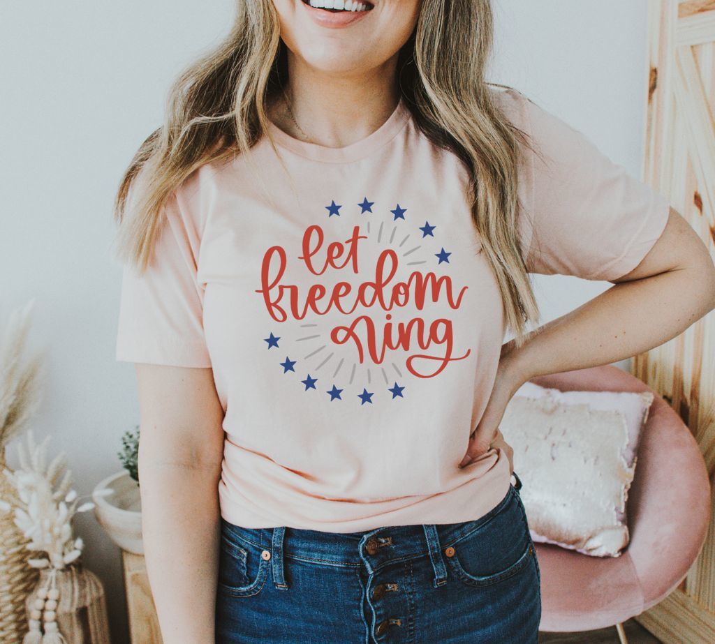 Let Freedom Ring T-shirt, Summer T-shirt, Patriotic Tshirt, Freedom Tee, 4th Of July Top, Shirt's Tee, Usa Shirt, Americana Gift, Mom Shirt