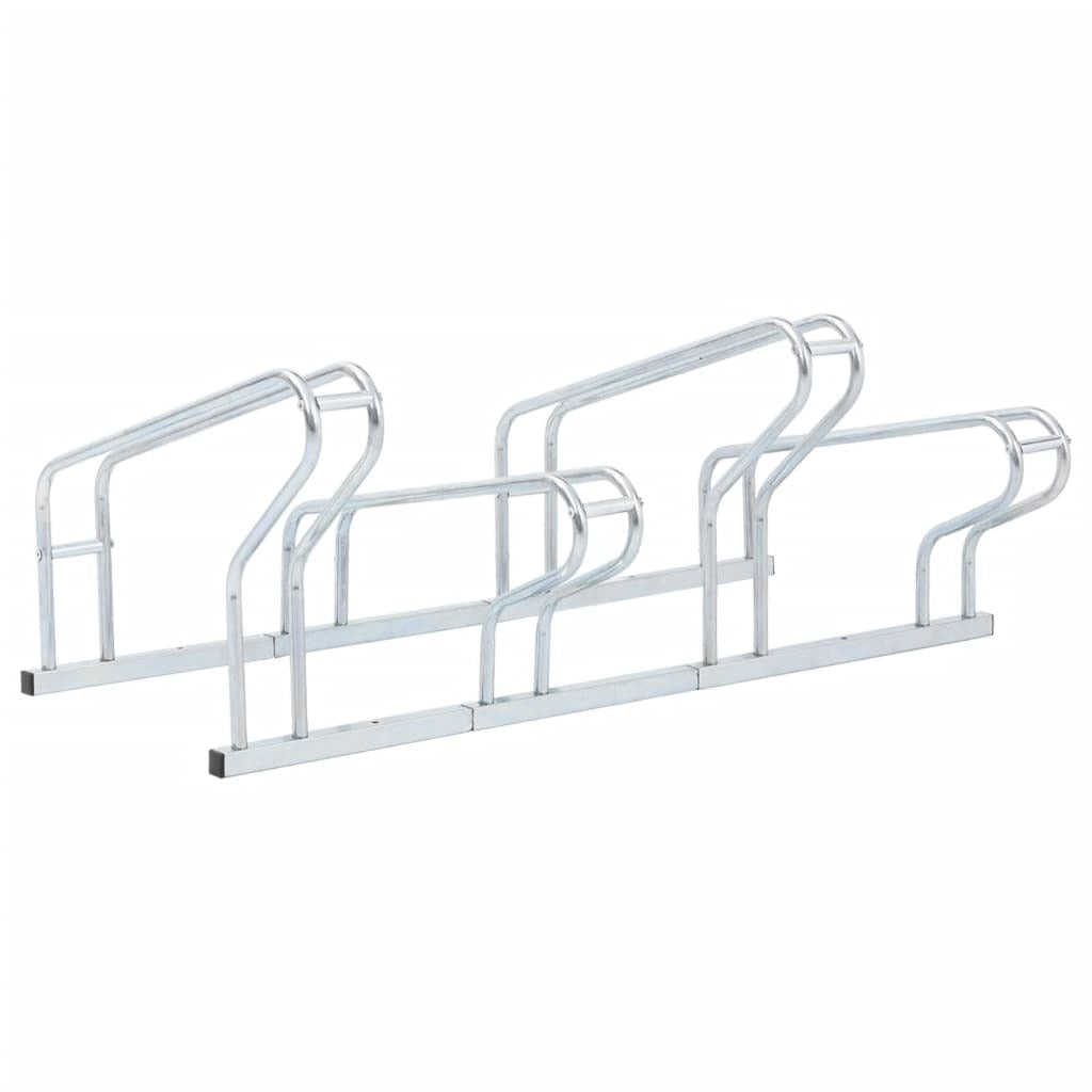 Bicycle Stand for 4 Bikes Floor Freestanding Galvanized Steel