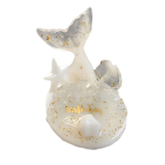 White Ocean Style Fishtail Mobile Phone Stand Handmade Epoxy Mermaid Desktop Ornament Cell Phone Holder Support