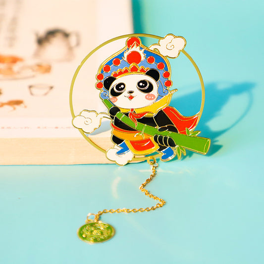 1pc Cute Cartoon Panda Metal Hollow Bookmark With Chain For Birthday Gifts Christmas Gifts Appreciation Gifts For Book Lovers Writers Readers Children Adults Teacher