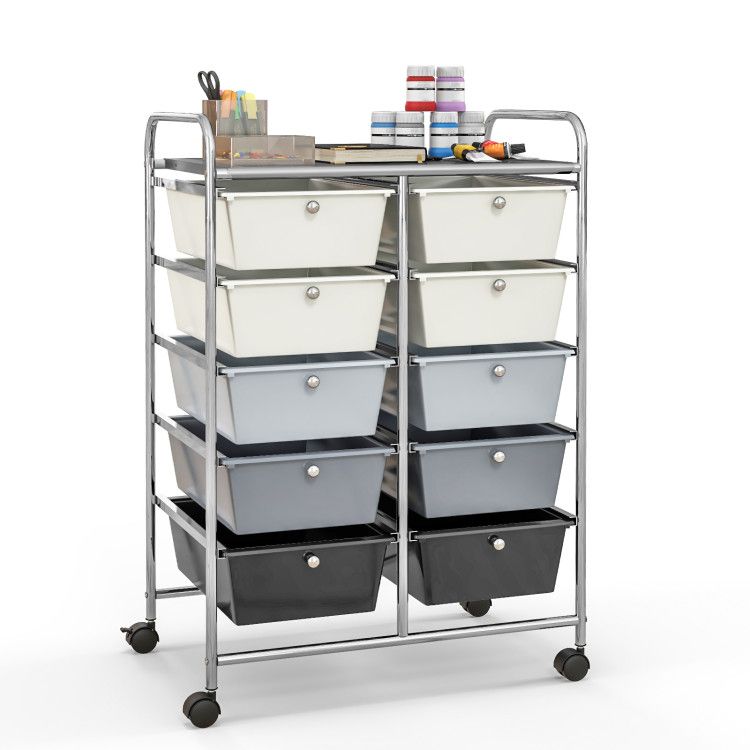 10-Drawer Rolling Storage Cart