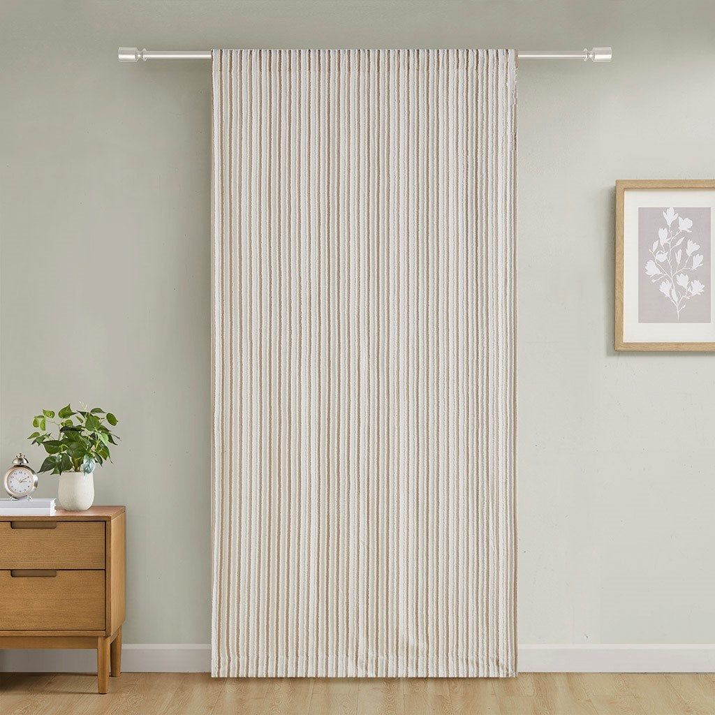 Clipped Jacquard Light Filtering Rod Pocket/Back Tab Single Curtain Panel(Only 1 Pc Panel)