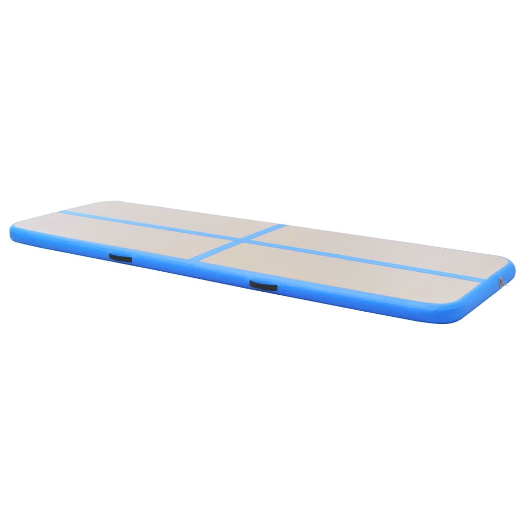 Inflatable Gymnastics Mat with Pump 315"x39.4"x3.9" PVC Blue