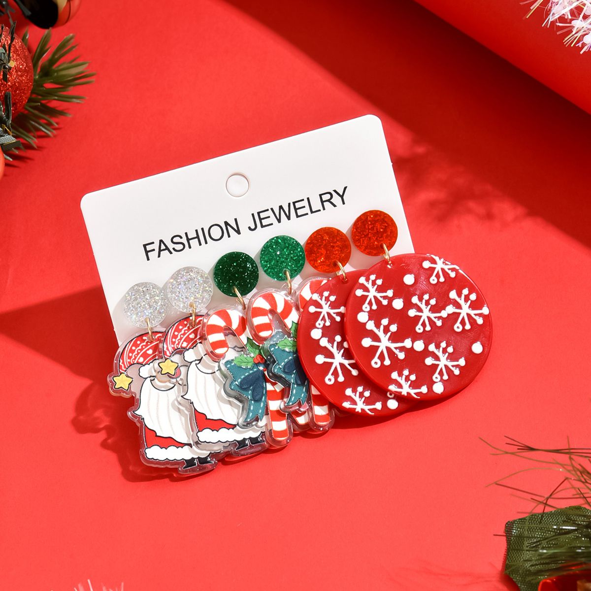 Festive Christmas Themed Acrylic Earrings -  Add a Touch of Magic to Your Holiday Wardrobe