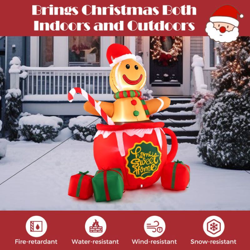 Holiday Decor Christmas Inflatables with Built-in LED Lights