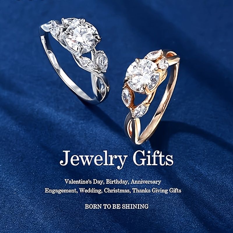 "1.2ct Willow Leaf Moissanite Women's Engagement Ring, 1.2ct D Color VVS1 Clarity Lab  Made Wedding Ring 925 Sterling Silver Branch Moissanite Ring Women's Gift