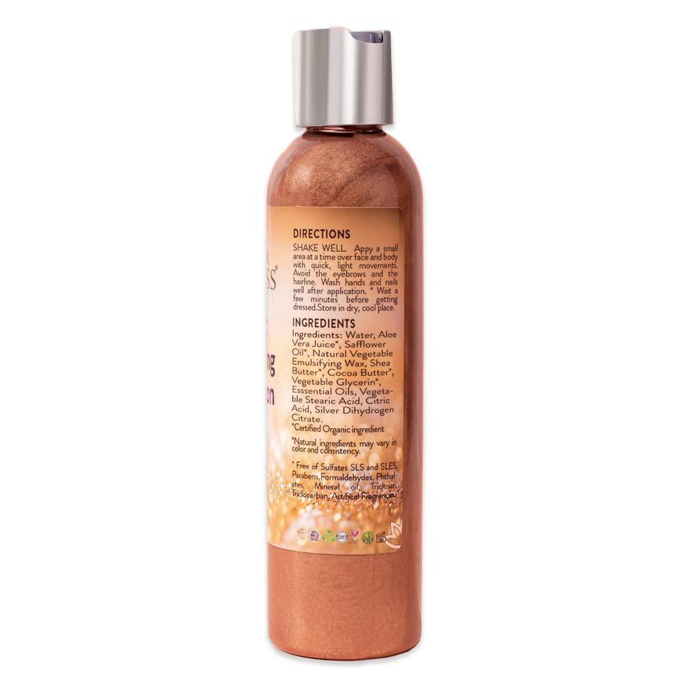 Sexy Level 2 Bronze Organic Bronzer Body Lotion Body Shimmer Moisturizing with Vitamins 8 oz