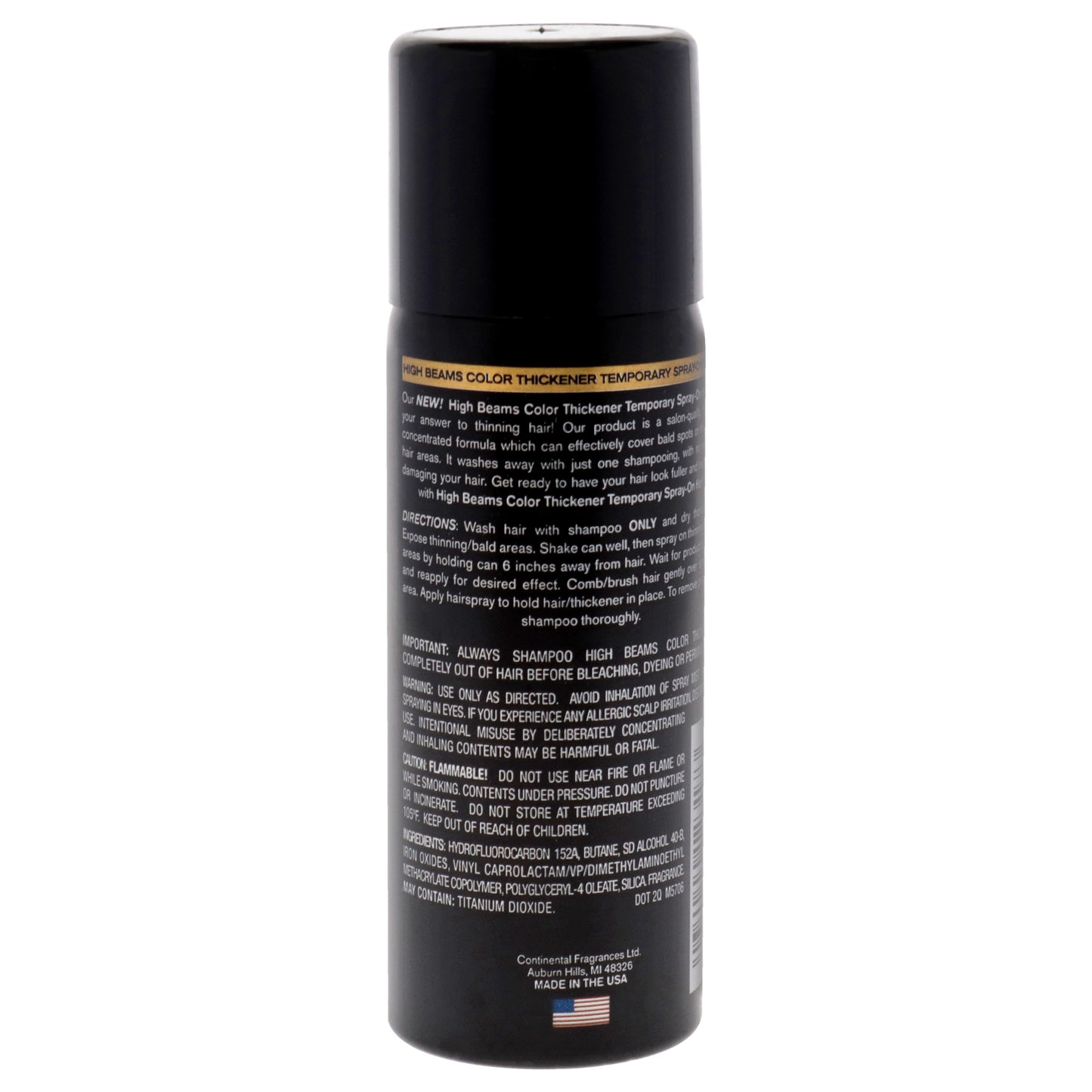 High Beams Color Thickener Temporary Spray - 11 Black