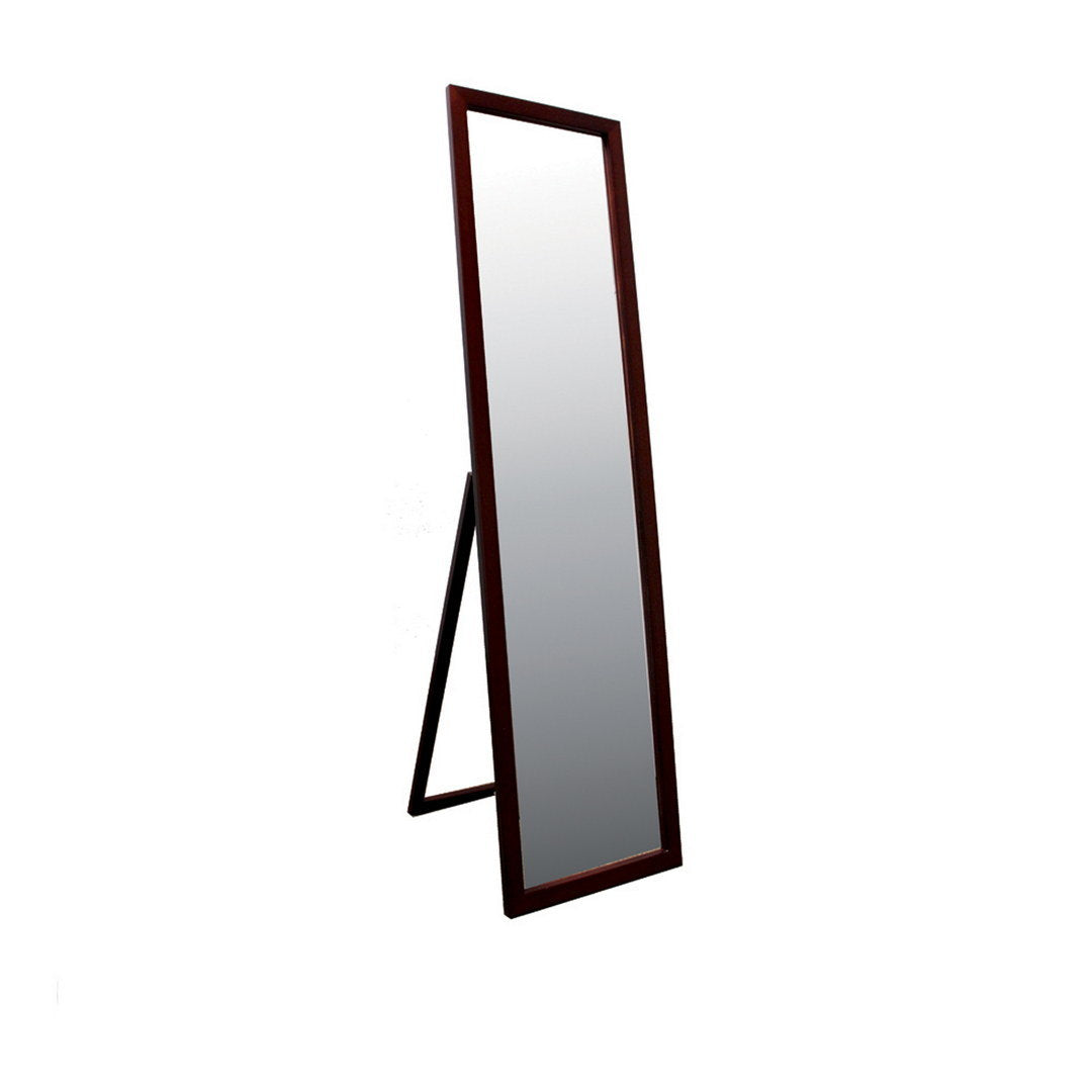 55" Tall Standing Floor Mirror, Walnut finish, Rectangular finish