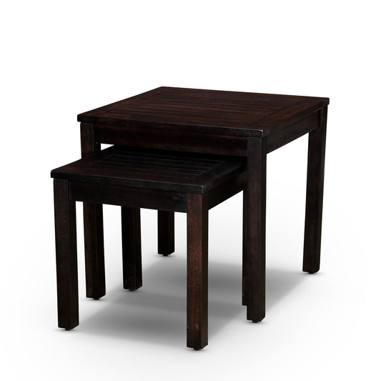 2-Piece Eucalyptus Nesting Table Set, Espresso