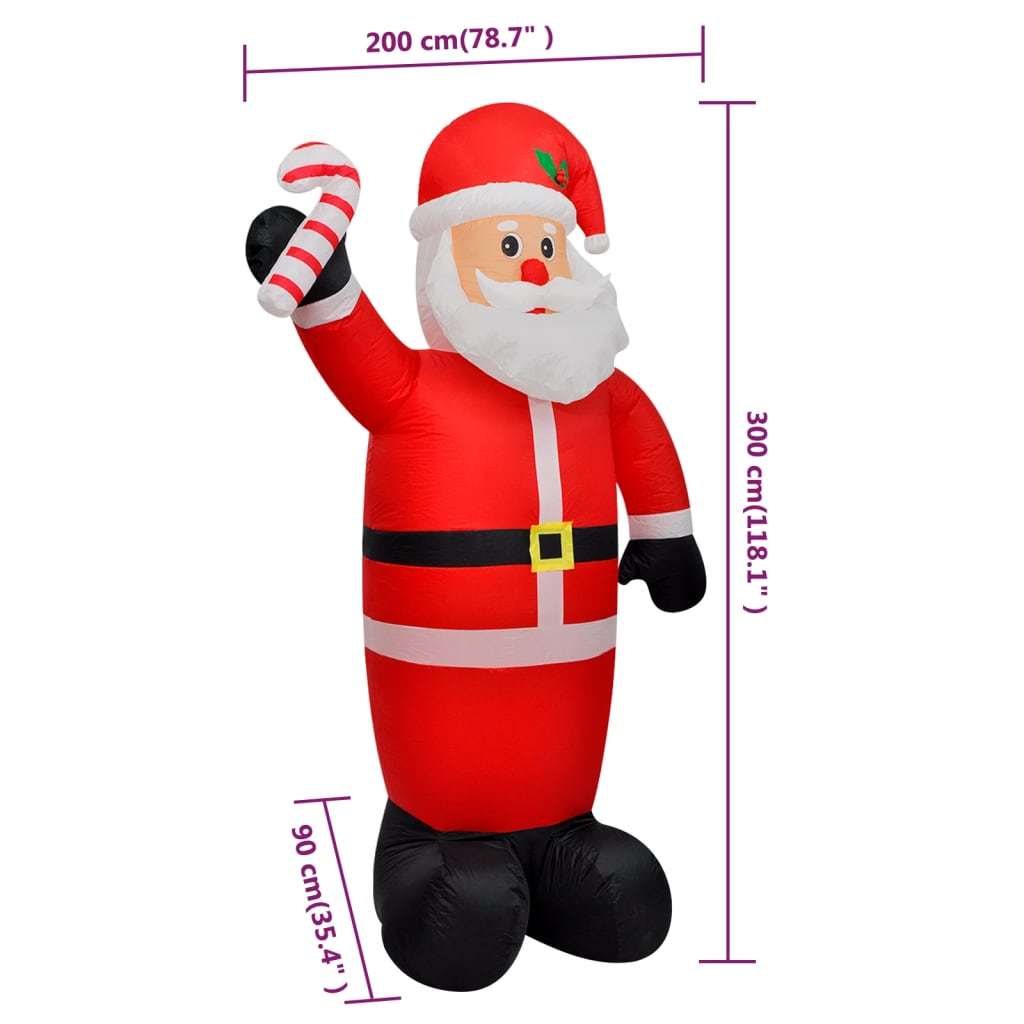 Christmas Inflatable Santa Claus with LEDs 10 ft