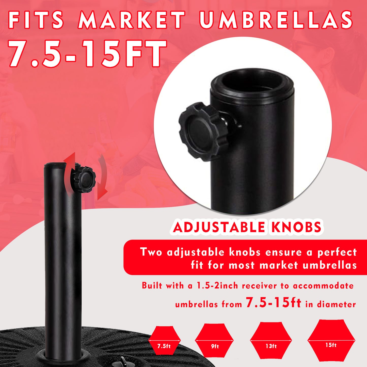 20 Inch Round 46 LBS Water Filled Umbrella Base