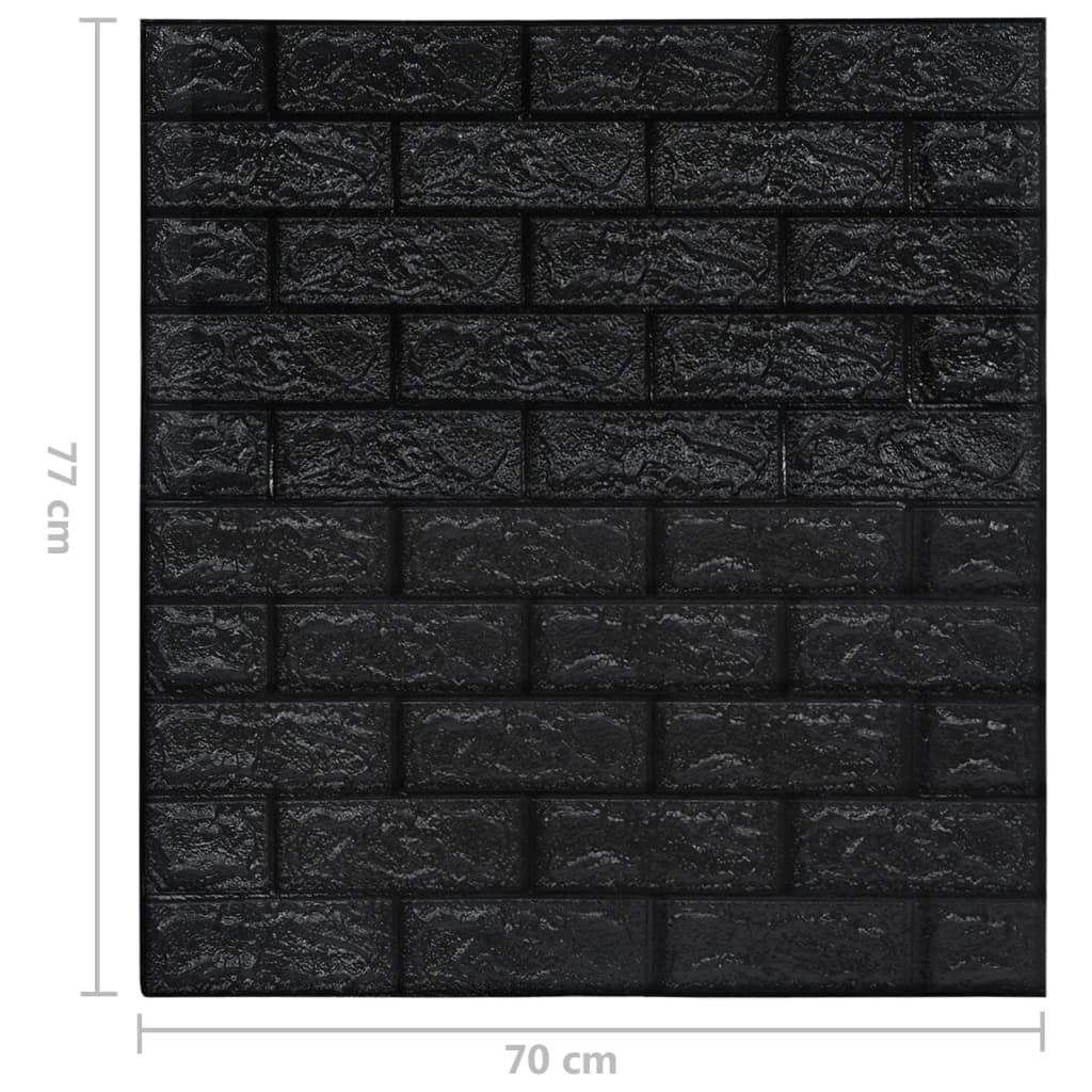 3D Wallpaper Bricks Self-adhesive 10 pcs Black