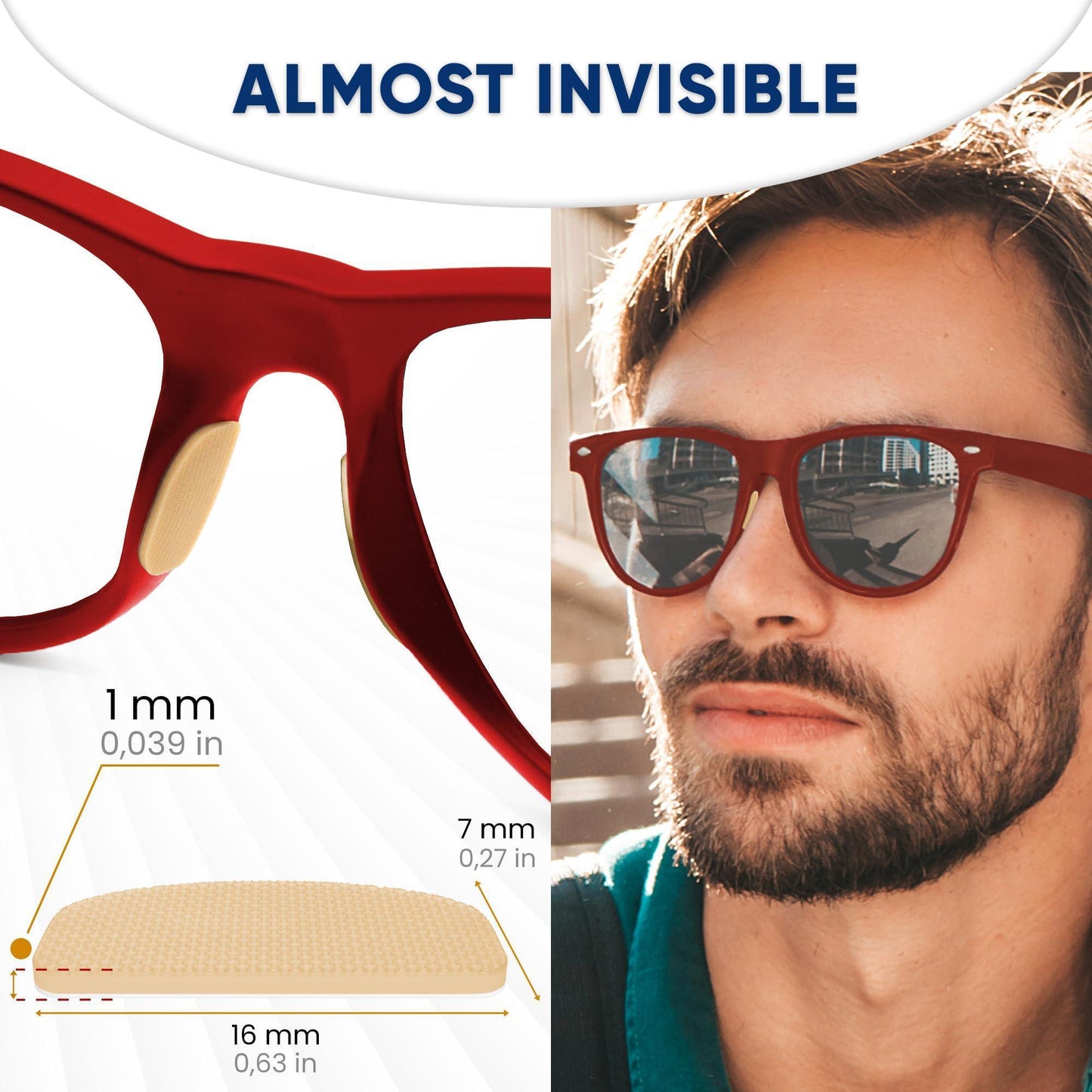Eyeglass Nose Pads Anti Slip Eye Glasses Nose Pad 1 mm Silicone Nose Bridge 6 Pairs