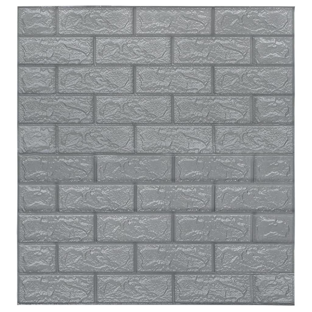 3D Wallpaper Bricks Self-adhesive 10 pcs Anthracite