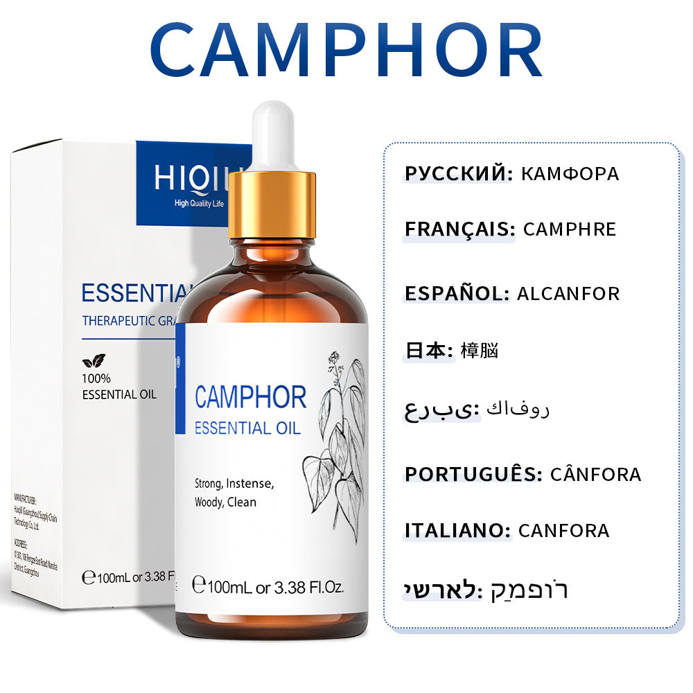 100ML Camphor Essential Oils, HIQILI 100% Premium Oil for Insect repellent, Stabilizing Emotions, Relieving fatigue, Diffuser