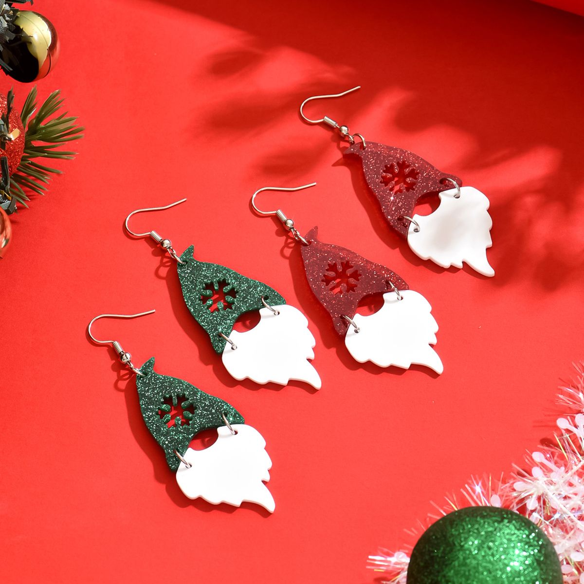 Festive Christmas Themed Acrylic Earrings -  Add a Touch of Magic to Your Holiday Wardrobe