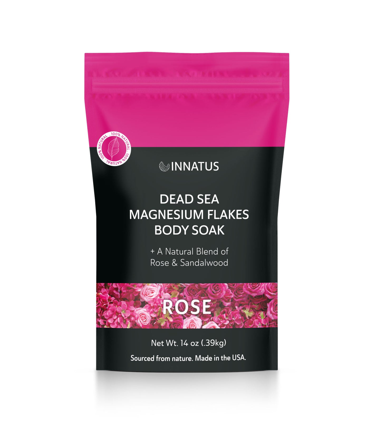 "Pure Dead Sea Magnesium Flakes Restful Soak – Relaxing & Replenishing 14oz Bath Soak – Infused with Rose & Sandalwood Oils for Deep Relaxation & Muscle Relief  "