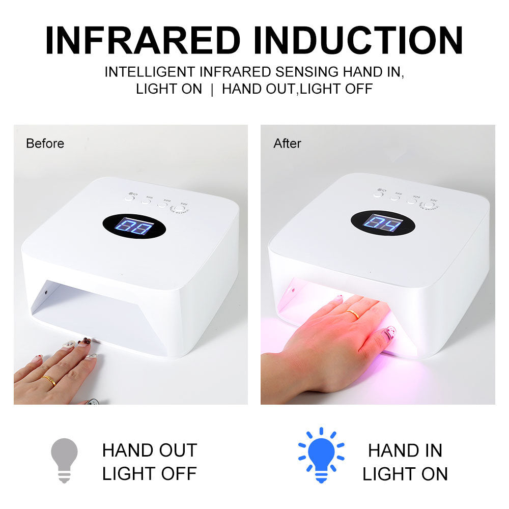 UV LED 48 LEDS Nail Lamp Rechargeable Gel Nail Light for Nail Polish UV Dryer with 4 Timers Professional Quick Dry Curing Lamp for Salon & Home