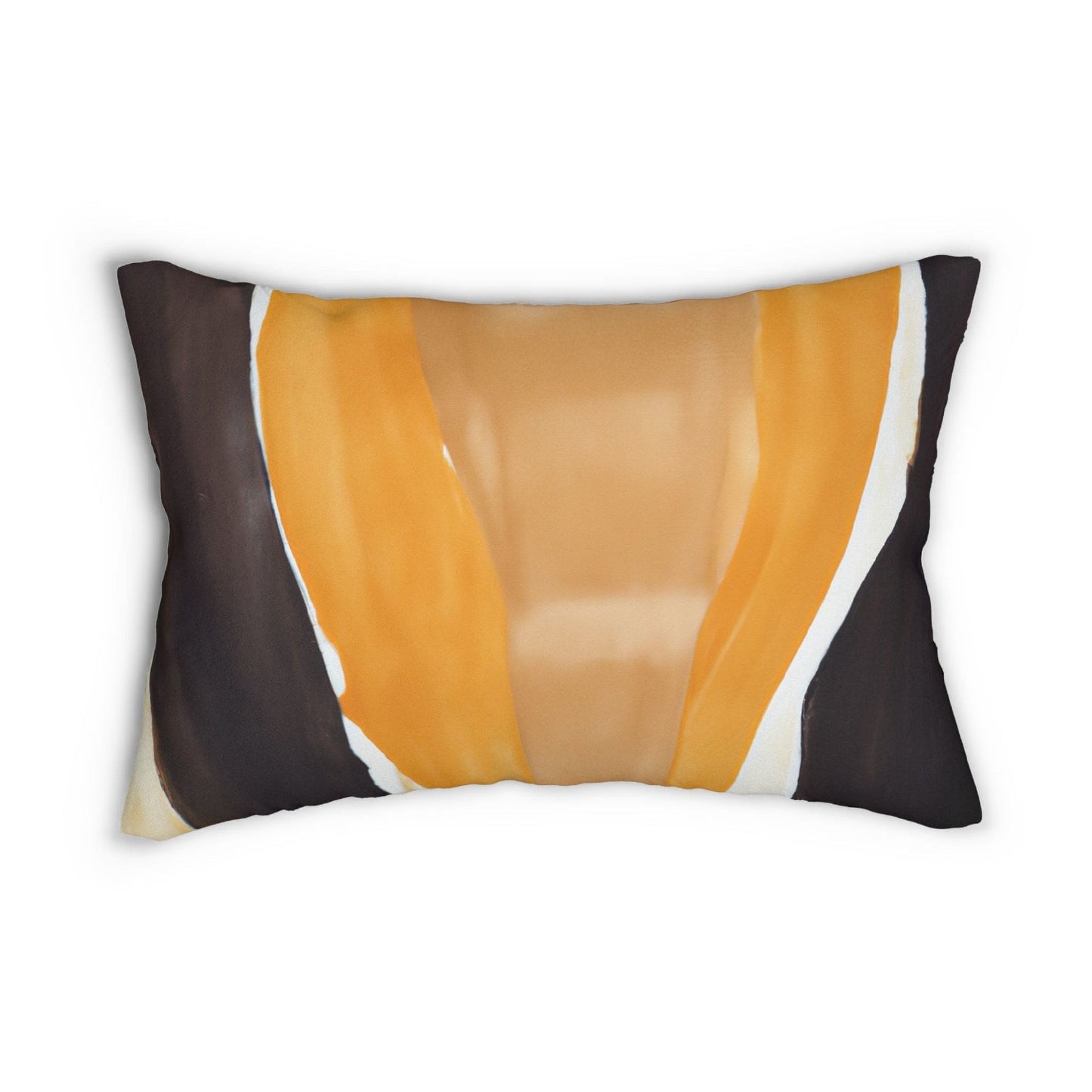 Decorative Lumbar Throw Pillow - Golden Yellow Brown Abstract Pattern