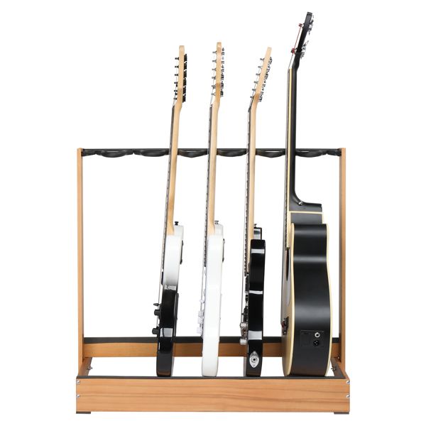 Folding Hardwood With Corrugated Metal Guitar Stand for Electric Guitar, Bass, or Acoustic Guitars,Save Space for Home, Studio