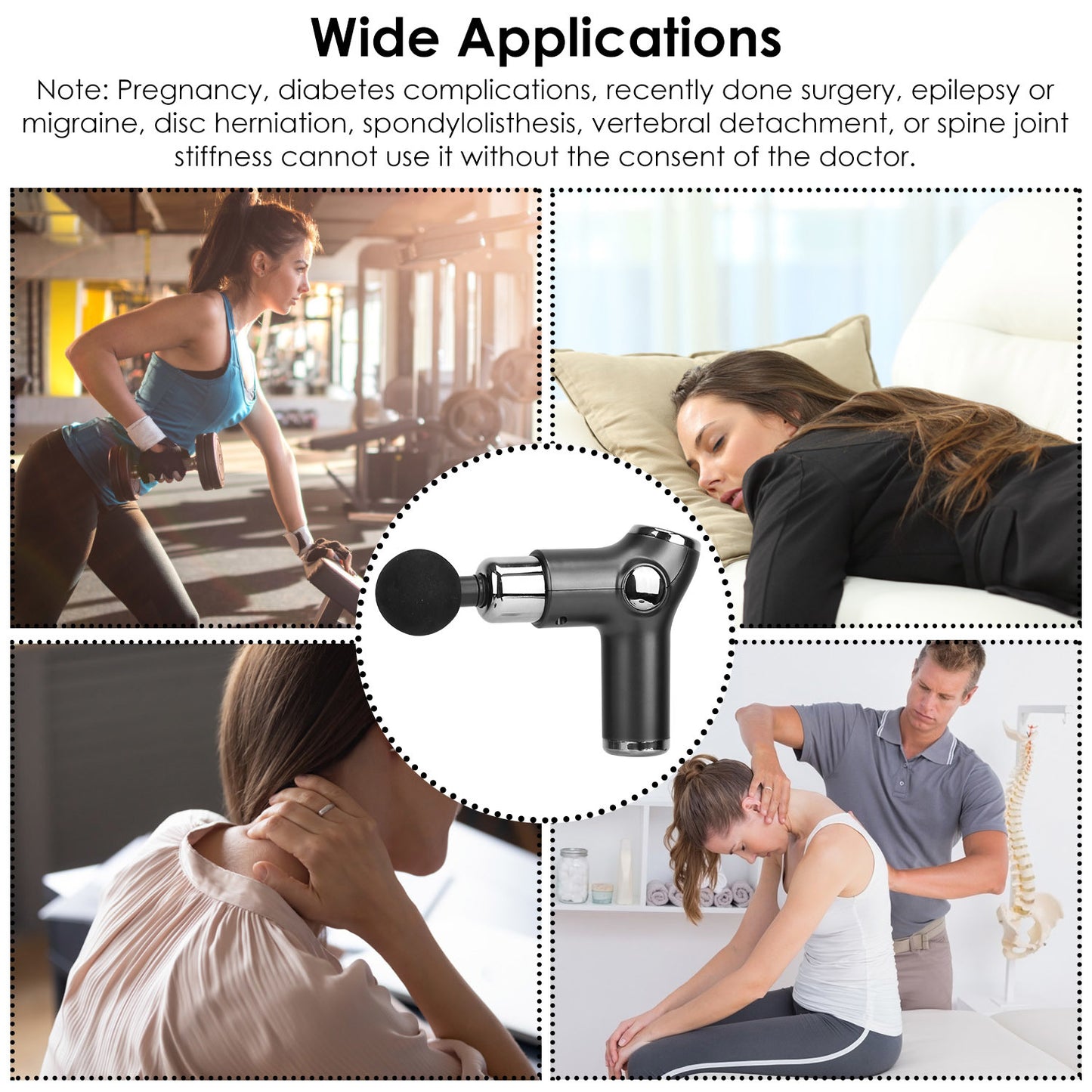 Massage Gun Deep Tissue Fascia Massager Rechargeable Percussion Muscle Relaxation Gun