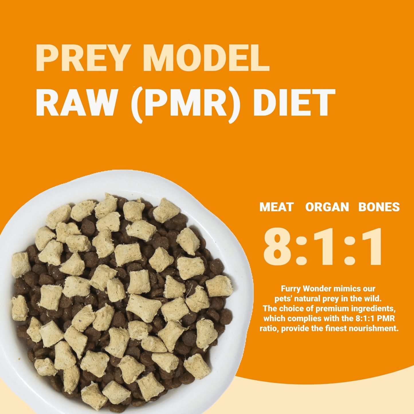 Freeze Dried Raw Cat Food Grain Free Mighty Bites for Cats 16oz High Protein Cat Food for All Breeds and Life Stages, Chicken & Pigeon