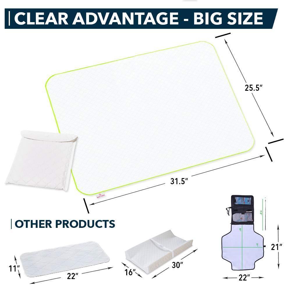 Portable Changing Pad for Home Travel Biggest Reusable Waterproof Changing Mat Extra Large Size 25.5 x 31.5 inch Reinforced Double Seams