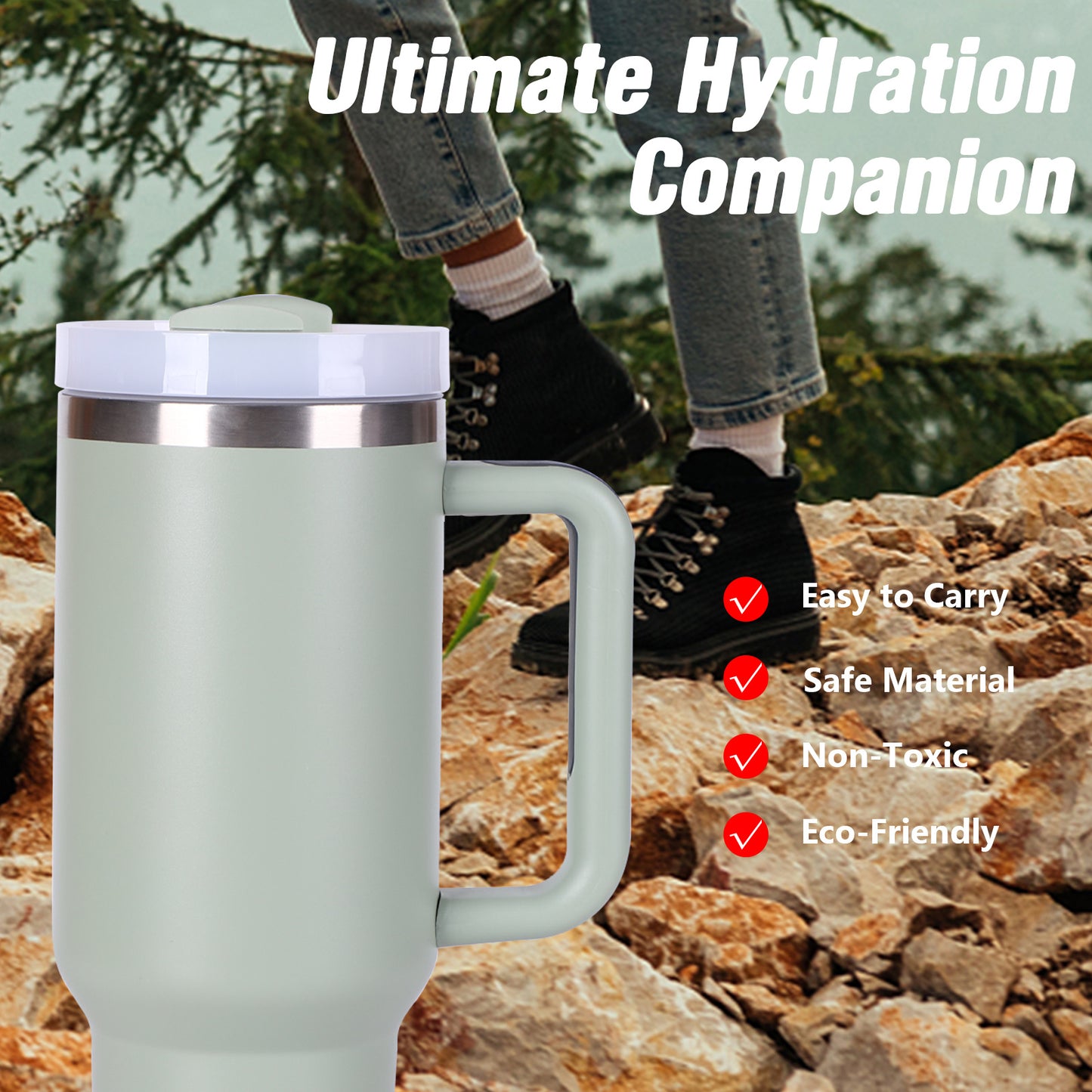 40oz V2 large capacity tumbler,  With Handle And Straw Lid, Insulated Reusable Stainless Steel Water Bottles Travel Mug Coffee Cup car cup water cup For Men Women Outdoor Camping Driving, gift