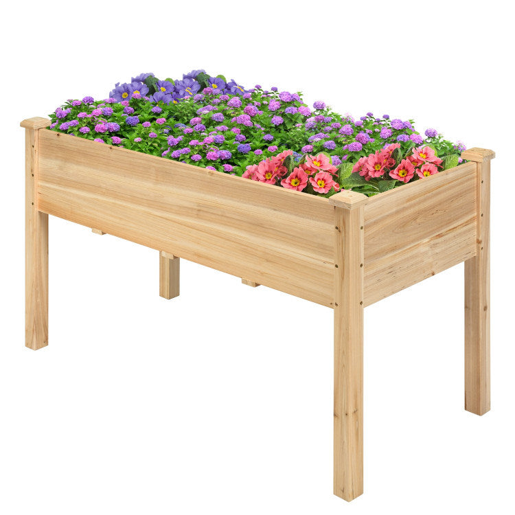 Wooden Raised Vegetable Garden Bed Elevated Grow Vegetable Planter