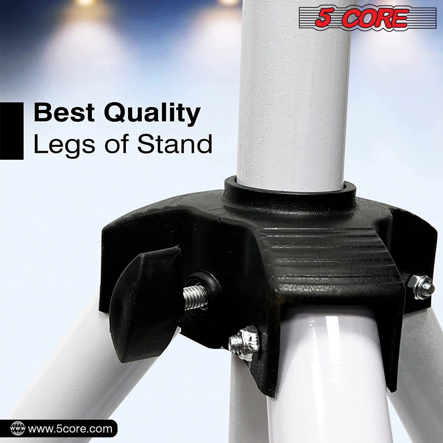 5 Core Speaker Stand Tripod Floor Tall Pair Adjustable Up to 72 Inch DJ Studio Monitor Stands Pole Mount  - SS ECO 2PK WoB