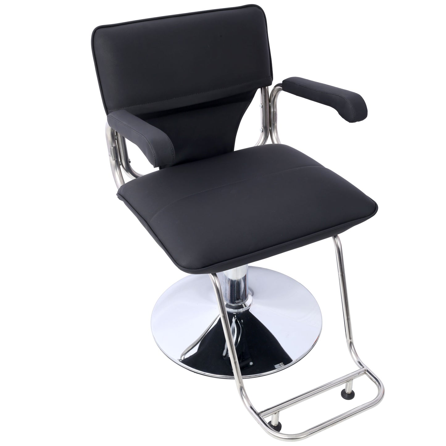 Stainless steel frame,Fashion style Hair Salon Chair Styling Heavy Duty Hydraulic Pump Barber Chair Beauty Shampoo Barbering Chair for Hair Stylist Women Man,with Barber Cape (Black)