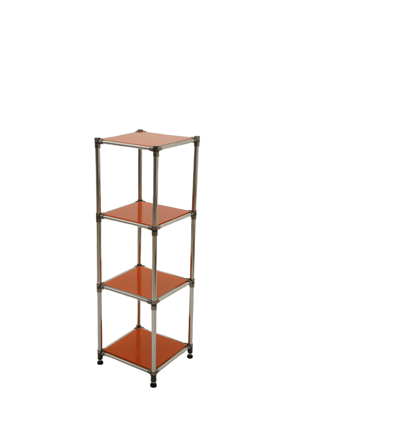 Korean orange 4-Tier Heavy Duty Stainless steel Storage Shelving Unit, 100lbs/shelf (49"H x 14.9"W x 13.7"D) for Indoor/Outdoor Organization , Modular Rack, Extremely Durabl