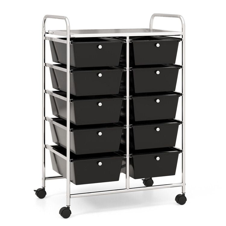 10-Drawer Rolling Storage Cart