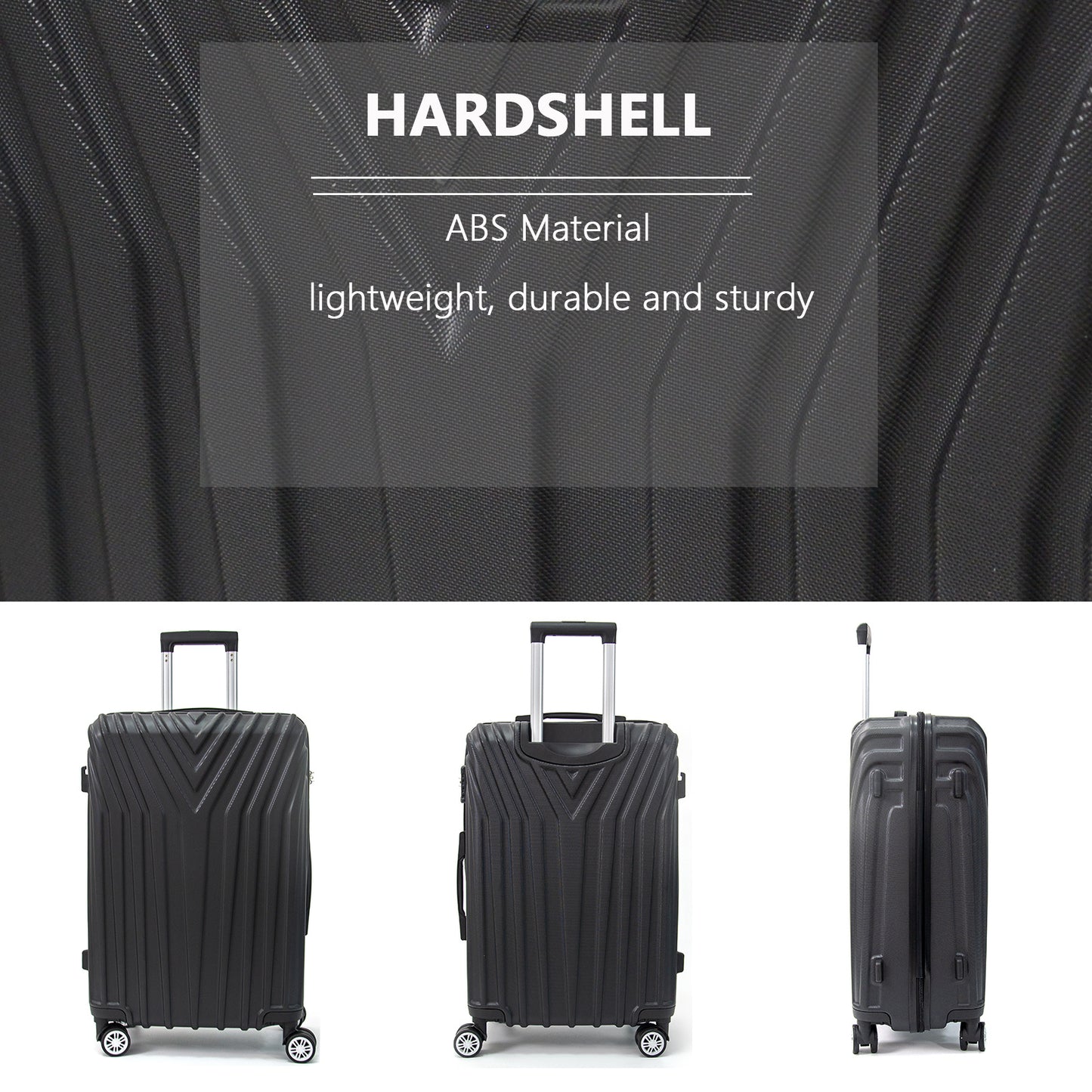 ABS Hard Shell 3-Piece Luggage Set(20/24/28)with 360°Rotating Wheel and TSA Lock Men and Women Ideal for Business Trips and Family Getaways