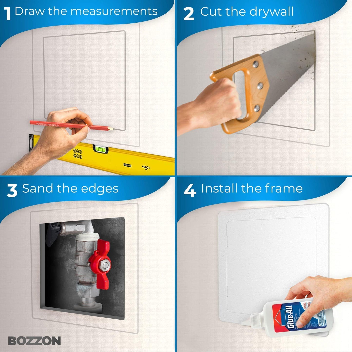 Access Panel for Drywall 10x10 inch Wall Hole Cover Access Door Heavy Durable Plastic White