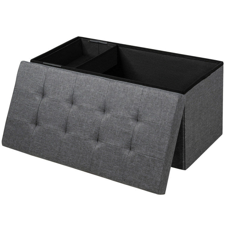 31.5 Inch Storage Ottoman Footrest with Removable Storage Bin