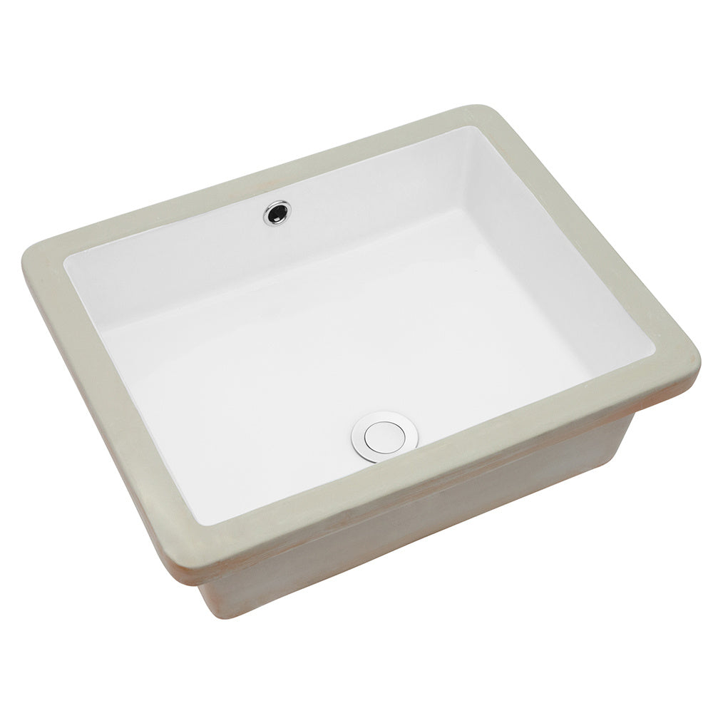 Bathroom Undermount Vessel Sink Pure White Porcelain Ceramic Lavatory Vanity Sink