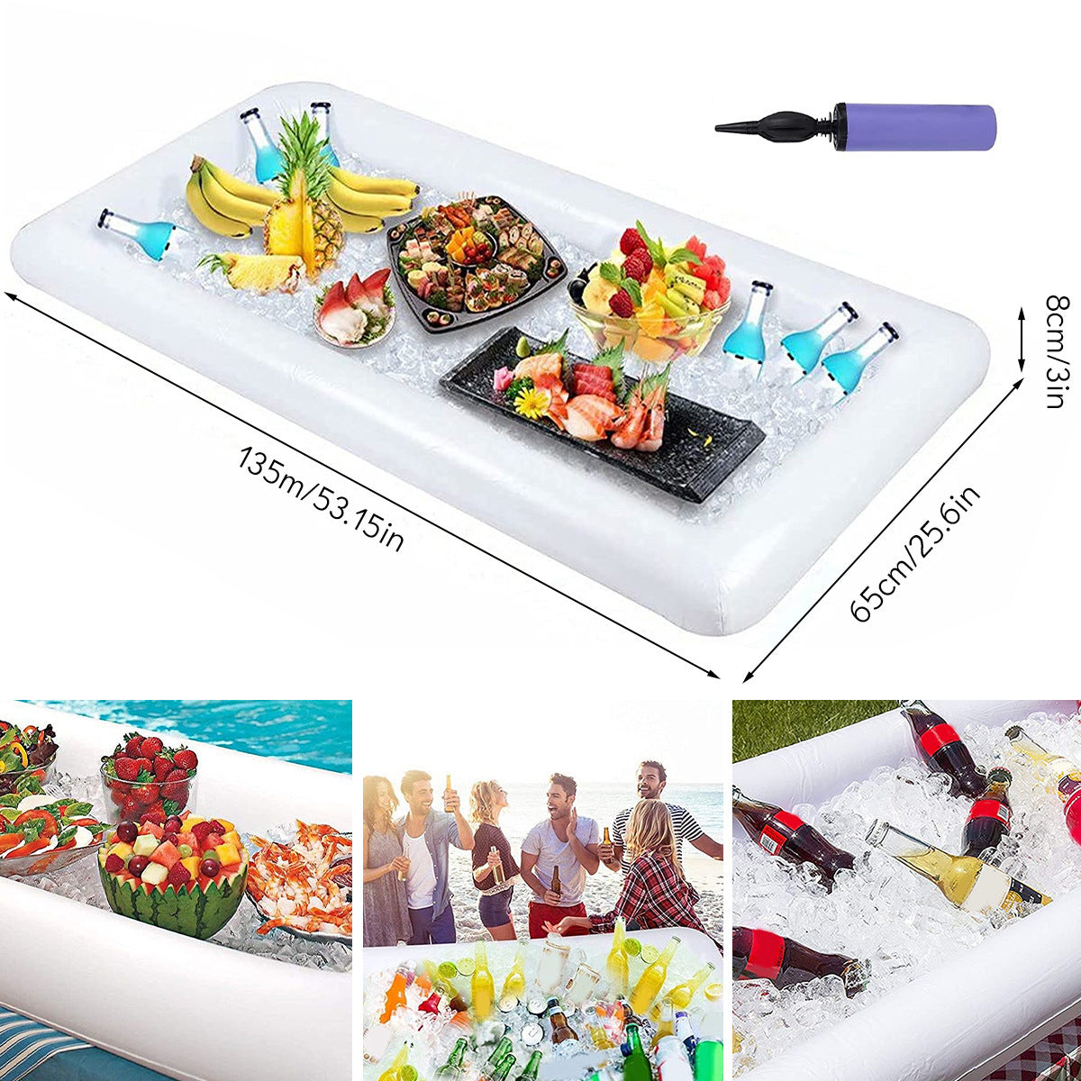 Swimming Pool Float Beer Table Drinking Cooler Table Bar Tray Beach Inflatable Air Mattress Food Drink Holder Pool Accessories