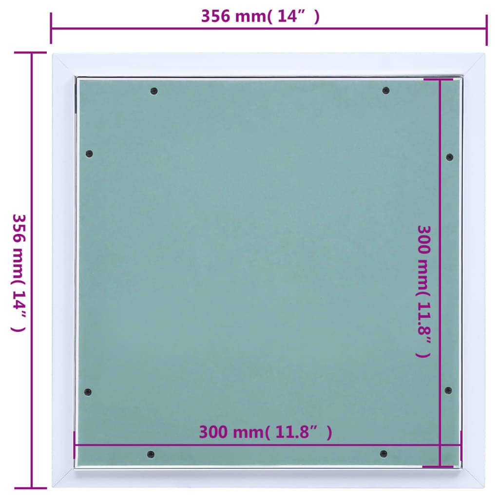 Access Panel with Aluminum Frame and Plasterboard 11.8"x11.8"