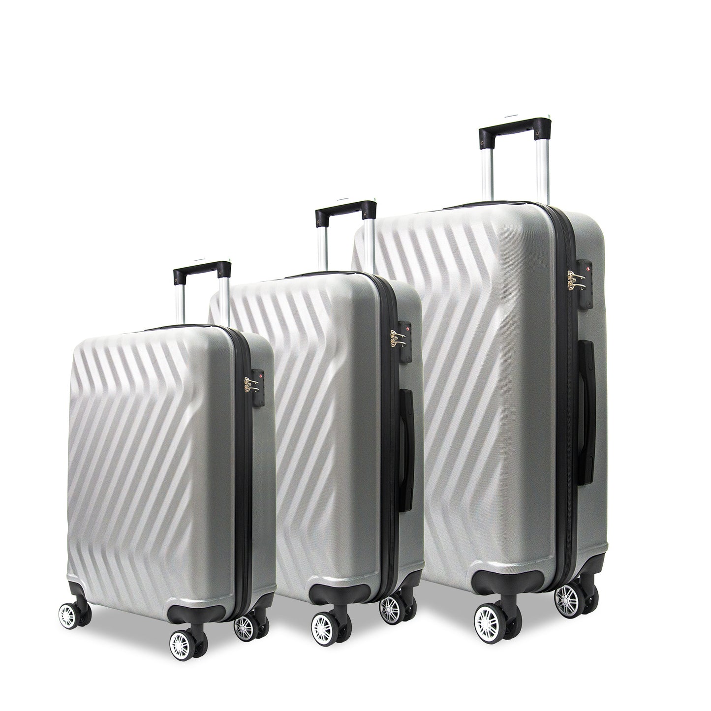 Hardside Lightweight Luggage Featuring 4-Spinning Wheel Robust ABS and Secure TSA Lock Luggage Set 3 Pieces(20/24/28 Inches) Women and Men