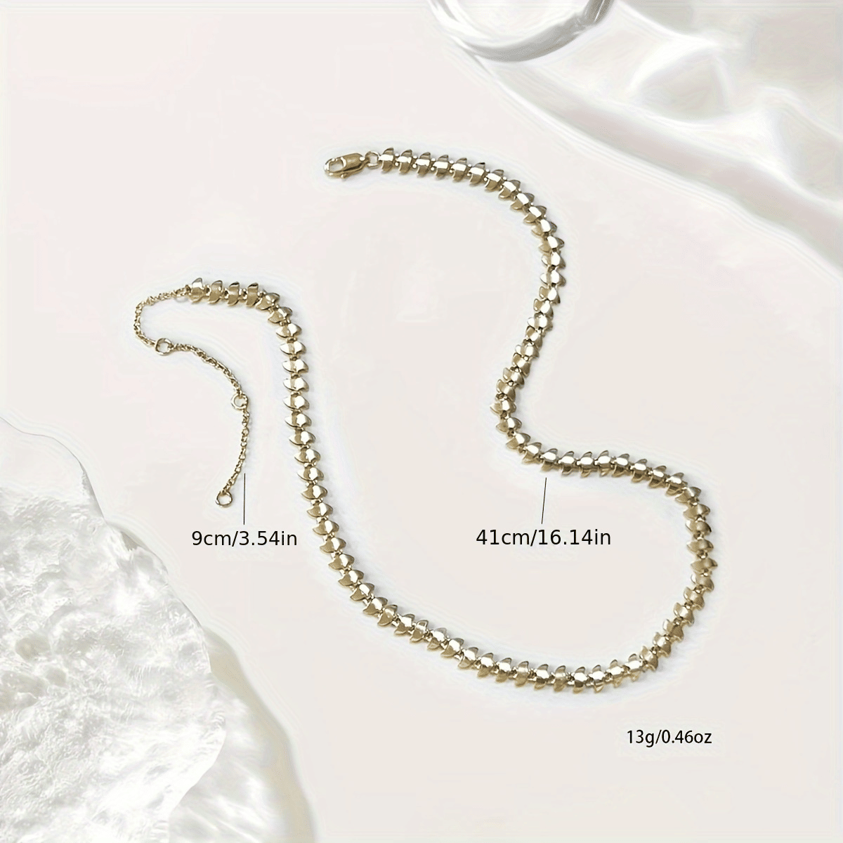 "Gold Laurel Leaf Leaves Lightweight  Chain Link Statement Necklace 18-20 Long For Women"