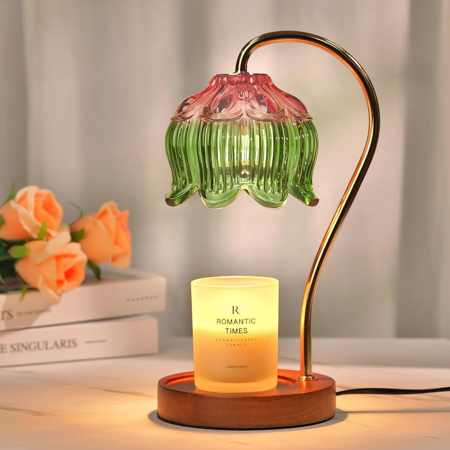 Dimmable Candle Warmer Lamp with Timer Flower